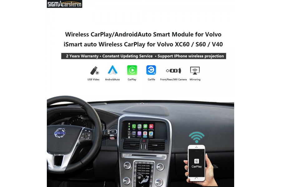 Volvo XC60 iSmart auto wireless CarPlay Android auto mirror link backup camera